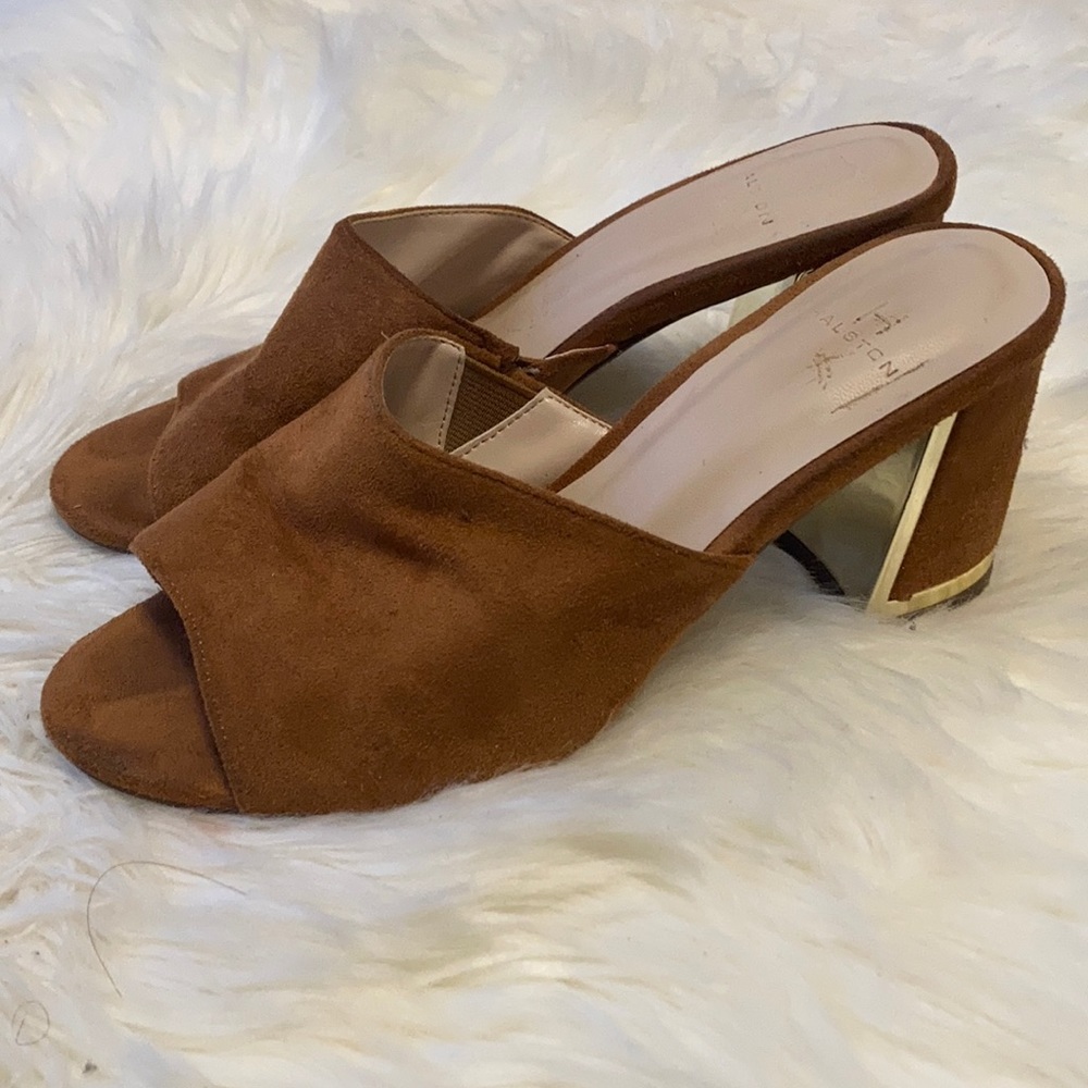 H by Halston slip on heels